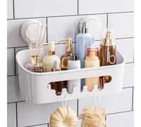 TAILI Étagère de douche robuste avec ventouse sous vide, panier de rangement amovible sans perçage pour shampoing et articles de toilette, organisateur de cuisine, salle de bain, chambre à coucher