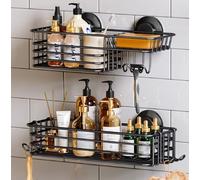TAILI Etagere Douche Inox Ventouse éTagèRe De Douche Etagere Ventouse Salle De Bain Robuste Avec Ventouse Sous Vide, Panier De Rangement Amovible Sans PerçAge Pour Shampoing Et Articles De Toilette
