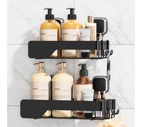 TAILI Etagere Douche Inox Ventouse éTagèRe De Douche Etagere Ventouse Salle De Bain Robuste Avec Ventouse Sous Vide, Panier De Rangement Amovible Sans PerçAge Pour Shampoing Et Articles De Toilette
