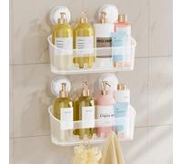 TAILI Etagere Douche Ventouse éTagèRe De Douche Etagere Ventouse Salle De Bain Robuste Avec Ventouse Sous Vide, Panier De Rangement Amovible Sans PerçAge Pour Shampoing Et Articles De Toilette