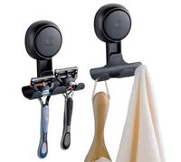 TAILI Lot de 2 Supports de Rasoir de Douche à Ventouse, Très Résistants et Réutilisables, Crochets Muraux pour Rasoir, Serviette, Peignoir, pour Salle de Bain