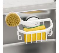 TAILI Porte Eponge evier Cuisine, Support d'éponge avec Ventouse Solide, Support d'éponge à Vaisselle Amovible à l'intérieur de l'évierpour éponges, brosses, Bouchons et grattoirs - Blanc