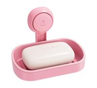 TAILI Porte Savon à Succion pour Salle de Bain, Capacité Max 5 KG, Barre de Savon pour Douche, Montage Mural, sans perçage, Porte éponge Amovible en Plastique avec Drainage, Porte éponge - Rose