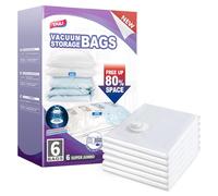 TAILI Sac Sous Vide Vetement Aspirateur 6 Pièces 120 × 100 CM Très Grand Housses de Rangement Sous Vide Réutilisable Pour Couettes, Couvertures, Duvets, Literie, Compression Libérez 80% de l'espace