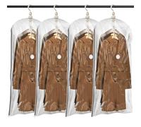 TAILI Sacs de Rangement sous Vide Suspendus pour vêtements, 4 Jumbo, Clear