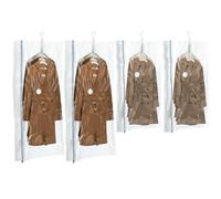 TAILI Sacs de Rangement sous Vide Suspendus pour vêtements, Housse sous Vide pour costumes, manteaux, vestes, Economisez 80% d'espace organisateur de placard Sacs à Vide, 4 Combo-Crème