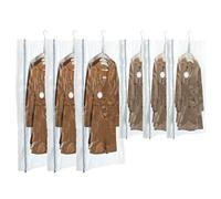 TAILI Sacs de Rangement sous Vide Suspendus pour vêtements, Housse sous Vide pour costumes, manteaux, vestes, Economisez 80% d'espace organisateur de placard Sacs à Vide, 6 Combo Crème