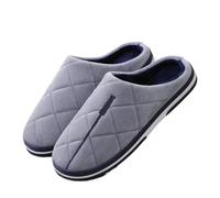 Taille 47 48 49 50 hommes automne hiver chaud grande taille coton pantoufles grande taille Plus maison chambre chaussures décontractées maison diapositives intérieures ( Color : gris , Size : 47-48 )
