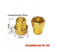 Taille 50 Jet Principal Avec Filetage M6 Pour Carburateur Dellorto Piaggio Polini, Carburateur Motoforce, Buse D'injecteur Nc,, 6mm Nipseyteko®