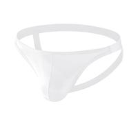 Taille Basse Soie Glace Respirant Hommes Avec Tanga Boucle Réglage Hommes Sous-vêtements Pure Hommes Back Pack, Blanc., L