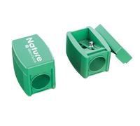 Grim'Tout - Taille Crayon Plastique 100% Recyclé - Pour Crayons de Maquillage Grim'Tout Nature - Manuel - Couleur Vert