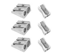 Taille-crayon 6 pièces, taille-crayons à un et double trou, utiles pour les étudiants, papeterie pour étudiants, fournitures de bureau, taille-crayons en métal, taille-crayon portable