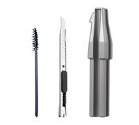 Taille-crayon à sourcils - Aiguiseur manuel pour crayons cosmétiques - Avec brosse à sourcils et cutter - Pour femmes et débutants dans le domaine de la beauté