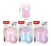 Taille-Crayon Avec Dessin Animé Patte De Chat Mignon, Avec Petit Miroir, Fournitures Scolaires Pour Élèves, Taille-Crayon Manuel, Vente En Gros