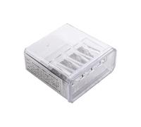 Taille-crayon de charpentier - 4 trous - Avec pointe longue - Fournitures étudiantes pour croquis - Charbon, crayons de couleur - Taille-crayon portable avec couvercle transparent