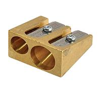 Taille-crayon, double trou, (laiton) Wedge