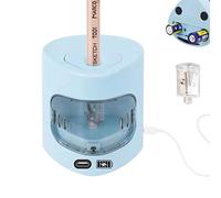 Taille-crayon électrique avec alimentation secteur JIJICZ 6-8 mm USB et piles Petit taille-crayon automatique robuste avec récipient pour enfants, artistes, étudiants, câble USB non inclus, bleu
