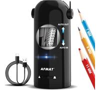 Taille-crayon électrique entièrement automatique avec réservoir - Pour crayons de 7 à 11,5 mm - Portable et sûr - Rechargeable - Pour la maison, le bureau, l'école - Noir