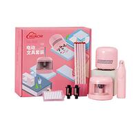 Taille-crayon électrique - Mini gommes électroniques - Ensemble de papeterie électrique pour enfants - Fournitures scolaires (rose)