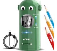 Taille-crayon électrique pour crayons de couleur de 7 à 11,5 mm - Entièrement automatique, rechargeable, mains libres - Fonctionne avec piles - Vert