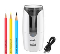 Taille-crayon Électrique, Professionnel Taille Crayon Rechargeable USB Enfant Securite Haute Qualité Arrêt automatique Taille Crayon Idéal pour La Maison, Le Bureau et L'école (Blanc)
