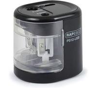 Rapesco Taille-Crayon Électrique Double Ps12-Usb, Noir