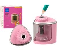 Taille-crayon électrique rose pour crayons de couleur et crayons à papier 6-8 mm