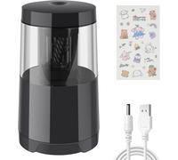 Taille-Crayon Électrique,Taille-Crayon Électrique Avec Chargeur Usb Et Autocollant,Taille-Crayon Avec Récipient,Taille-Crayon Mécanique Arrêt Automatique,Affûtage Rapide Pour L'école/Bureau