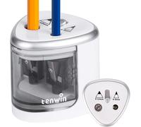 Taille-crayon électrique tenwin, taille-crayon à double trou fonctionnant sur batterie pour crayons n°2/colorés de 6 à 12 mm, lame durable pour un affûtage rapide, adapté pour l'école/classe/bureau/do