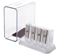 Taille-Crayon Eye-Liner, Taille-Crayon De Menuisier, Taille-Crayon D'artiste Transparent Avec Couvercle, Taille-Crayon Manuel 4 Trous À Pointe Longue, Fournitures Pour Étudiants Pour Croquis, Fusain