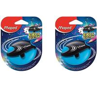 Taille-Crayon Galactic-1 Trou-Taille-Crayon Avec Réservoir + Éjecte-Mine-Coloris Bleu (Lot De 2)