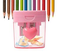 Taille-crayon Manuel - Avec Couvercle Double Trou Fournitures Portatives | Taille-Crayon Pour Crayons De Couleur | Pour Écoliers Salle de Classe Création Artistique Bureaux d'Artistes Dessin à la Mais