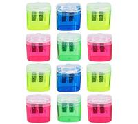 Taille-Crayon - Petit Taille-Crayon Avec 2 Trous,12 Pièces Outil pour Affûter les Pointes avec Boîtier pour Étudiants, Artistes, Adultes, Adolescents, Filles, Garçons