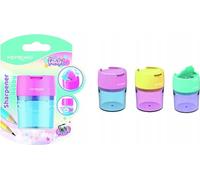 Taille-crayon plastique KEYROAD pastel, double, avec récipient, blister KR97