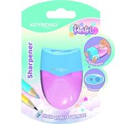 Taille-crayon plastique KEYROAD pastel double avec réservoir