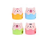Taille-crayon populaire pour ours/ours à double trous, décoration de bureau, fournitures de fête, fournitures pour la rentrée scolaire des enfants, taille-crayon pré-couteaux