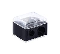 Taille-crayon portable à double trou, taille-crayon mécanique portable (noir)