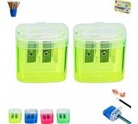 Taille-crayon portable avec couvercle en plastique compact et vibrant pour étudiants, sac à dos