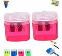 Taille-crayon portable avec couvercle en plastique - Taille-crayon compact pour sac à dos - Pour étudiants