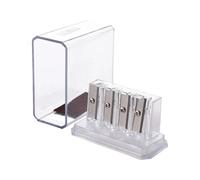 Taille-crayon portable, taille-crayon pour enfants, taille-crayon à lèvres avec couvercle transparent, taille-crayon portable à 4 trous, outil multifonction pour affûter les crayons pour enfants et