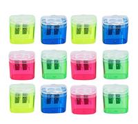 Taille Crayon Pour Salle De Classe - Taille Crayon Manuel À Double Ouverture Avec Couvercle | Accessoire De Forme De Pointe 12 Pièces Avec Boîtier Pour École Bureau Maison
