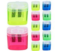 Taille Crayon Pour Salle De Classe, Taille-Crayon Manuel Double Trou pour Salle de Classe, 12 Pièces Outil pour Affûter les Pointes avec Boîtier pour Étudiants, Artistes, Adultes, Adolescents, Filles,