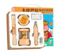 Taille-crayon pour une utilisation en classe - Gomme électrique avec fonction aspirateur - Taille-crayon à piles en forme d'animal Capybara - Convient pour les étudiants, sur le plan de travail