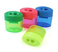 Taille-crayon réutilisable avec couvercle transparent à double trou pour projets artistiques scolaires voyage en acier à haute teneur en carbone