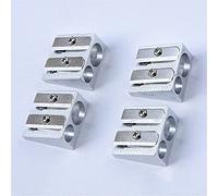 Taille-crayon simple en alliage de zinc à double trou, jolie papeterie, lames en acier métallique, stylos, outil de coupe, fournitures scolaires et de bureau, design pratique