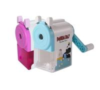 Taille Crayon,Taille-Crayon à Manivelle Mode Manuel 2 packs Manivelle Machine à Tailler avec Conteneur pour Enfants Etudiants Ecole Maison Bureau Studio Cadeau (Bleu＋Rose)