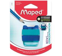 Taille-Crayons 1 Trou Kidy Learn Concentration - Maped - Avec Réservoir - Anneaux Soft Rotatifs - Fonction Clean - Réserve