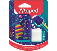 Taille-Crayons Gomme Duo Pixel Party - 2 En 1 - Taille-Crayons 2 Trous + Gomme, Sans Pvc Ni Phtalate - Avec Recharge Gomme[Z632]