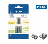 Taille-crayons simple et double Milan Aluminium 2 pièces dans un blister