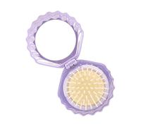 Taille de voyage Peigne Pliable Air Brosse à cheveux rembourrée pour portefeuille ou sac à main Cadeau pour filles femmes Forme de bol de brosse à cheveux compact avec miroir
